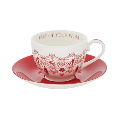 Image of English Ladies Co. Disney Princess Colour Story Teacup and Saucer : Ariel from The Little Mermaid
