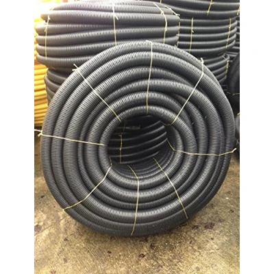 Image of Perforated Land Drainage Piping Coil Pipe (50M x 80mm) for field or garden underground water run off, drying out and dispersal
