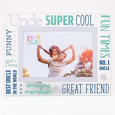 Image of Widdop &amp; Co. 3D Words Uncle Cheerful Glass Photo Frame CF1006UNC