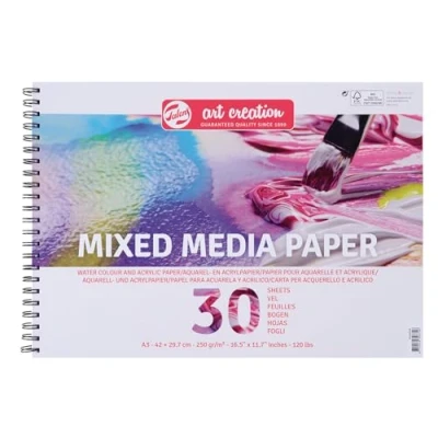 Image of Talens Art Creation A3 Mixed Media Paper 30 Sheets,White,29.7 x 43.5 2 cm
