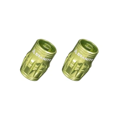 Image of Granite Juicy Nipple Valve Cap with Core Removing Function, Tire Caps Dust Covers for Bikes and Vehicles, Durable Alloy Schrader Cap, 2 Piece Set (Green)