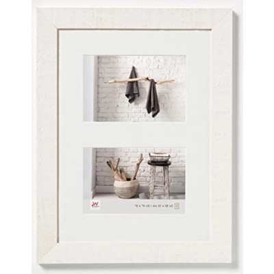Image of walther Design Picture Frame Polar White 2X 10x15 cm Gallery with PassepArtout, Home Wooden HO215V