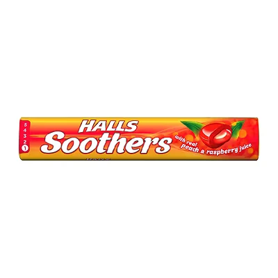 Image of Halls Soothers Peach &amp; Raspberry