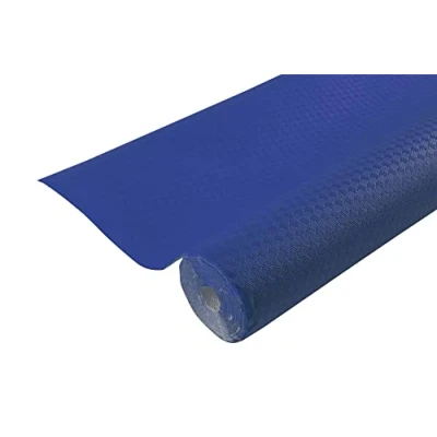 Image of Disposable embossed paper tablecloth Unique, aesthetic and deep embossing Roll 6 M long 1.18 wide Made in France Navy blue