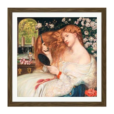 Image of Artery8 Rossetti Lady Lilith Painting Square Wooden Framed Wall Art Print Picture 16X16 Inch