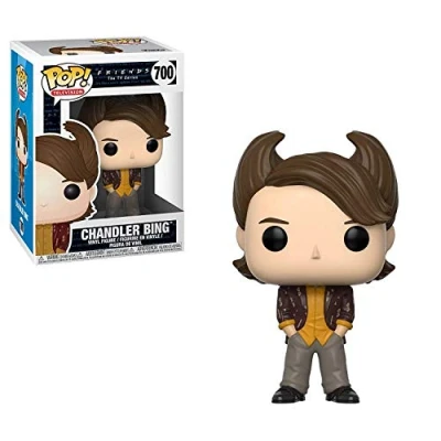 Image of Funko POP! Vinyl: Friends: 80&#039;s Hair Chandler Bing Collectable Vinyl Figure Gift Idea Official Merchandise Toys for Kids &amp; Adults TV Fans Model Collectors and Display