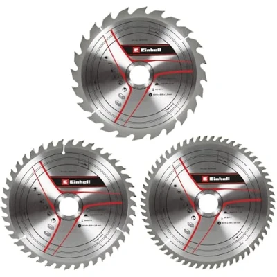 Image of kwb by Einhell Circular Saw Blade Set 3 Piece 210 x 30 mm Stat. Accessories (3x HM Blades, Diameter mm, 1x 24 Z, 42 60 Suitable for Table and Mitre Saws)