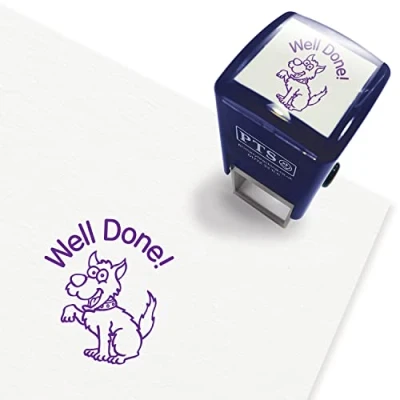 Image of Well Done Dog Animals Pre Inked School Teachers Feedback Marking Stamper Stamp 25mm Primary Teaching Services