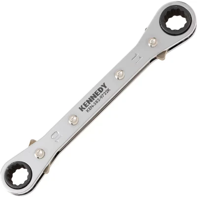 Image of Kennedy Metric Double End Ring Ratchet Spanner, Chrome Vanadium Steel, Reversible, 10mm x 11mm