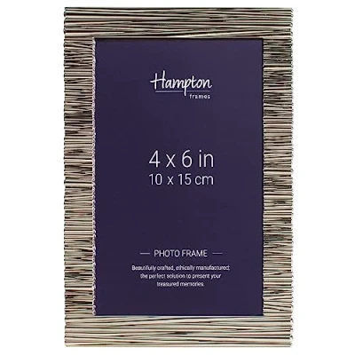 Image of Hampton Frames YENNEFER 4x6 (10x15cm) Silver Contoured Photo Frame Glass YEN59946N