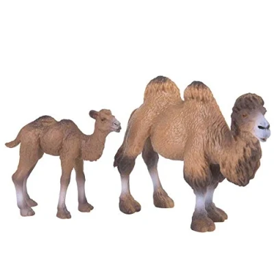 Image of Animal Model Toy, 2pcs Miniature Realistic Science Plastic Camel Figure Simulation Educational Toy for Ages 3 Up
