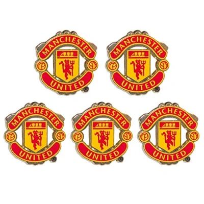 Image of Manchester United FC Official Football Gift 5 Pack Crest Pin Badge
