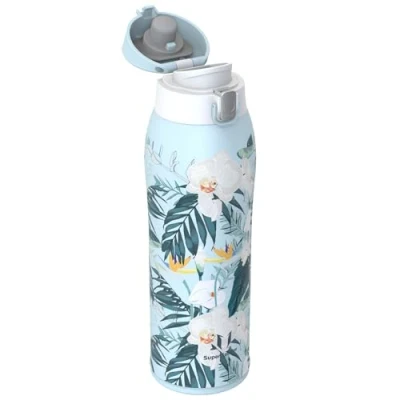 Image of Super Sparrow Water Bottle Stainless Steel 18/8 Travel Mug 750ml Insulated Metal BPA Free Leakproof Drinks