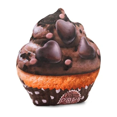 Image of Oh My Pop! Cupcake Large Cushion, Brown, 34 x 32 cm