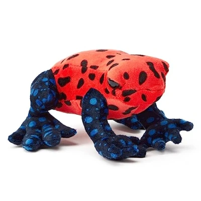Image of Zappi Co 100% Recycled Plush Poison Dart Frog Strawberry Red/Black Toy (15cm Width) Stuffed Soft Cuddly Eco Friendly animals Collection For New Born Child First kid