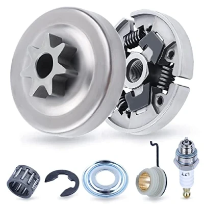 Image of 7 Teeth Sprocket and Clutch Drum for Stihl MS310 MS390 029 039, ADEFOL 3/8&quot; + Assembly Bearing E Clip Washer Spark Plug Worm Gear Replacement Parts Kit