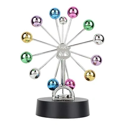 Image of Colored Asteroid Pendulum Ball, Kinetic Art Revolving Balance Balls Electronic Perpetual Motion Desk Toy Office Home Ornaments Gift