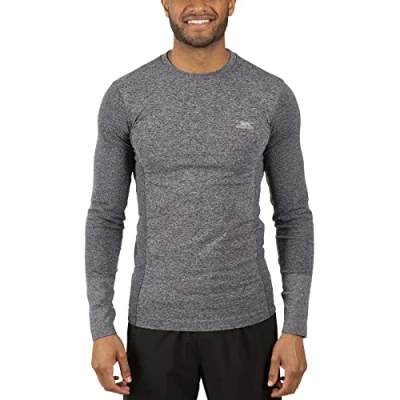 Image of Trespass Timo, Black Marl, XS, Quick Dry Antibacterial Longsleeved Active Top for Men, X Small,