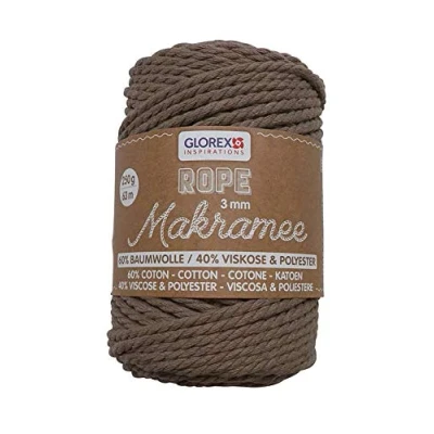 Image of Glorex 5 1007 03 Rope Macrame Twisted Light Brown 63 m
