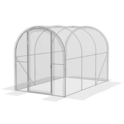 Image of Outsunny Polytunnel Greenhouse with PE Cover Walk in Grow House 3 x 2 2m 84H 004V00CR