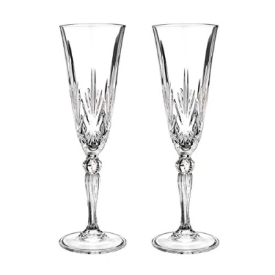 Image of DIAMANTE Chatsworth Champagne Prosecco Flutes Made from Premium Lead Free Crystal Set of 2
