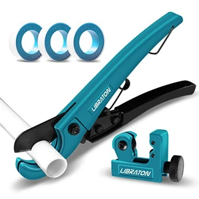 Image of Libraton Plastic Pipe Cutter 0 31mm, PVC Set for PEX, PVC, PPR Hoses, Hose with Tube 3 22mm, Piece 10Meter PTFE Seal Tapes