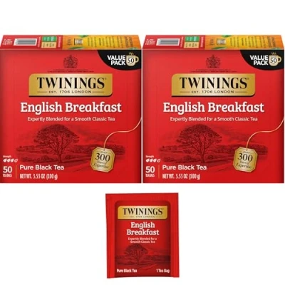 Image of Twinings English Breakfast 100 Tea Bags, 250g