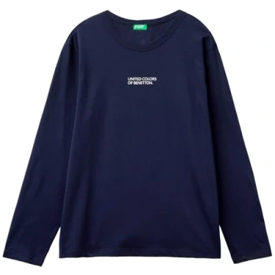 Image of United Colors of Benetton Men&#039;s Jersey G/C M/L 3Q414M01T Pajama Top, Blue, S