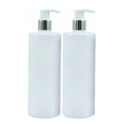 Image of Soap Dispenser Bottle Pump Plastic Hand Liquid Bathroom Shampoo Empty White Cylindrical Pet Reusable and Refillable Bottles for Lotion Conditioner 500ml (2)