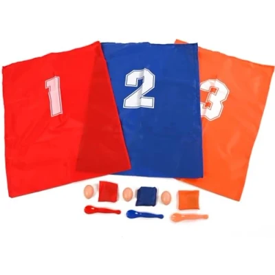 Image of ADEPTNA 3 in 1 Sports Day Kit Outdoor Games Sack Race Bean Bag Toss Egg and Spoon Garden Birthday Party Family Target Game Set