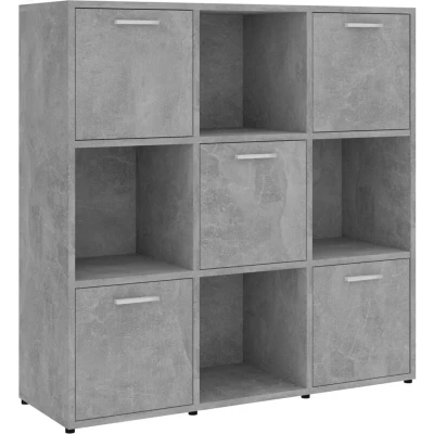 Image of vidaXL Book Cabinet Concrete Grey 90x30x90 cm Engineered Wood