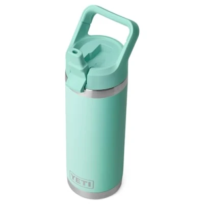 Image of YETI Rambler C Straw Bottle, Stainless Steel Vacuum Insulated Bottle with Cap, Seafoam, 18 oz (532 ml)