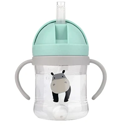 Image of EACHPT Free Flow Sippy Cup, 250 ml Weighted Straw Baby Leak Proof Bite Spout Drinking Straw, Learning Drinking, Cup for Toddlers 8+ Months