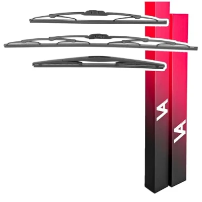 Image of VIA ALBION® Wiper Blades for HONDA JAZZ Mk1 (2002 2008) All Weather Front &amp; Rear Wipers Set