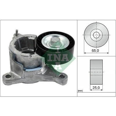 Image of 575161, 5751F8, 96362074, 9636207480, 9663636580 Tensioner Lever, v ribbed belt INA 534 0022 10 65mm 25mm