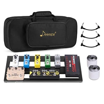 Image of Donner DB 2 Portable Aluminum Guitar Effects Pedals Board and Waterproof Bag Set
