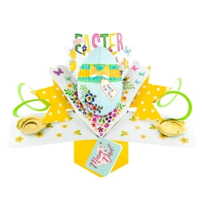 Image of Easter Card Mum &amp; Dad Happy Decorated Egg Pop Up POP010EC05