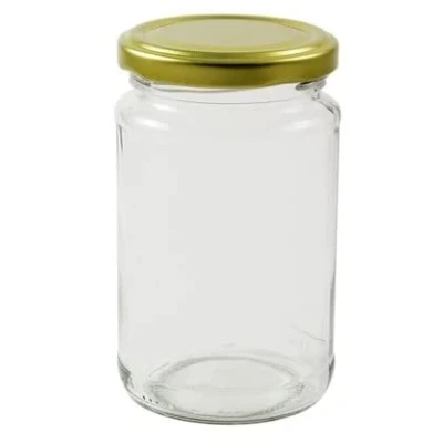Image of 1lb Jam Jars. 100, 200, 300 Pack with Gold Airtight Lids. FSA Approved, Wares of Knutsford Ltd. (200)