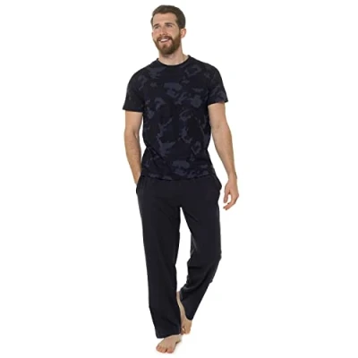 Image of Undercover Mens Camo Long Pyjamas HT228 Blue Large