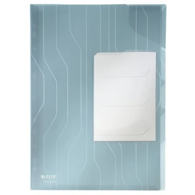 Image of Leitz Combifile Tab Folder A4, Clear Blue Matt Finish, Top Left Open, 200 Micron Polypropylene, Pack of 3, 47290035