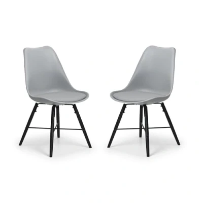 Image of Julian Bowen Black/Grey Wood Kari Dining Chairs Set of 2