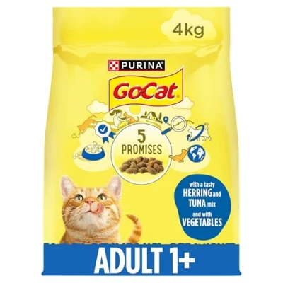 Image of Go Cat Complete Adult Dry Food with Tuna, Herring and Vegetables, 4 kg