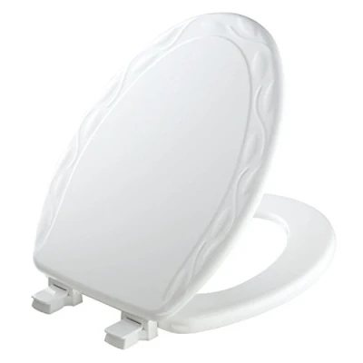 Image of Mayfair 134ECA 000 Sculptured Ivy Toilet Seat Will Never Loosen and Easily Remove, White, Elongated