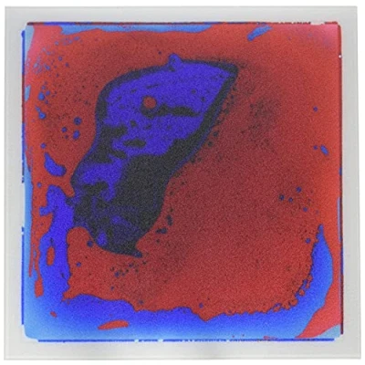 Image of Art3d 1 Pack Fancy Floor Tile for Kids Room Liquid Encased Home Decor, 12&quot; X Blue Red