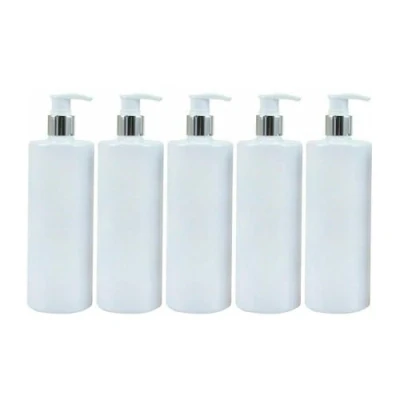 Image of Soap Dispenser Bottle Pump Plastic Hand Liquid Bathroom Shampoo Empty White Cylindrical Pet Reusable and Refillable Bottles for Lotion Conditioner 500ml (5)