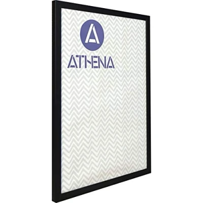 Image of Athena Matt Black Thin Block Premium Wood Picture Frame 50 x 70cm 70 cm Photo 50x70 with Clear Styrene Sheet &amp; Wall Mounted Hook