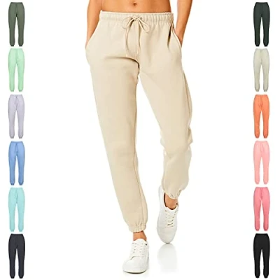 Image of Light &amp; Shade LSLPNT006 Women&#039;s Pastel Brights Loungewear Sweatpants Joggers Jogging Pants Bottoms Sand