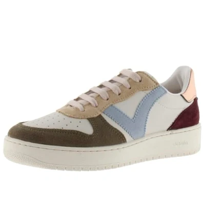 Image of victoria Madrid Leather Effect Low Tennis &amp; Multicolor Split Pieces Metallic Back 1258240 for Women KAKI 41