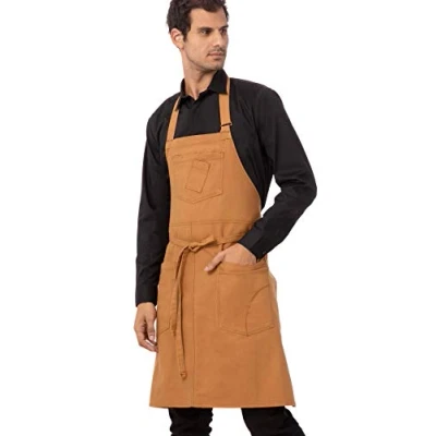 Image of Chef Works Unisex Rockford Bib Apron, Nutmeg, One Size
