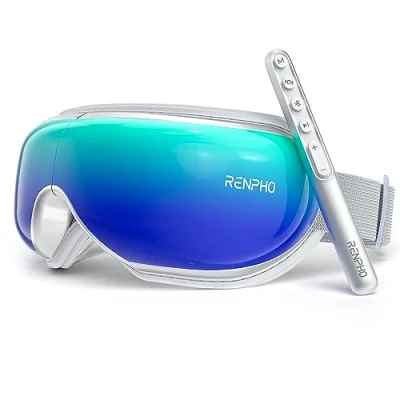 Image of RENPHO Eyeris 1 Eye Massager with Remote Control &amp; Heat, Compression Bluetooth Music Mask Rechargeable Heated for Relax Strain Dark Circles Bags Dry Eyes Improve Sleep